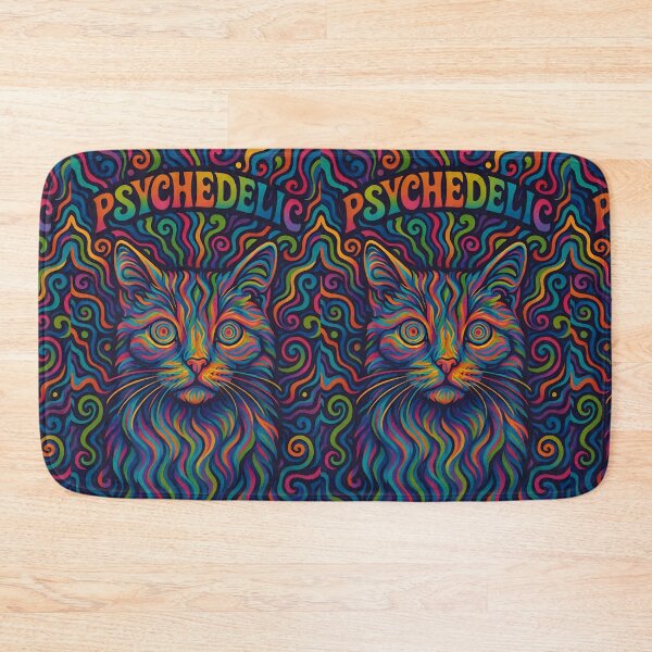 Item preview, Psychedelic Rainbow Cat Art with Hypnotic Eyes designed and sold by Amr Siam.