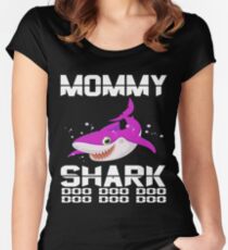 Funny Mommy Shark Doo Doo Doo T-Shirts- Mommy Gift Idea Women's Fitted Scoop T-Shirt