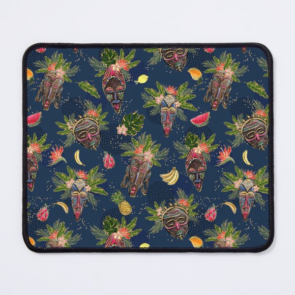 Item preview, African Tribal Masks and Tropical Fruits Pattern designed and sold by KaramfilaS.