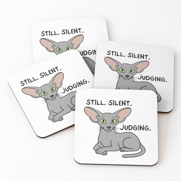 Item preview, Still Silent Judging Funny Oriental Shorthair Cat designed and sold by suescircus.