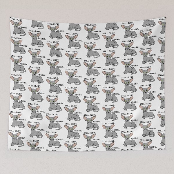 Item preview, Still Silent Judging Funny Oriental Shorthair Cat designed and sold by suescircus.