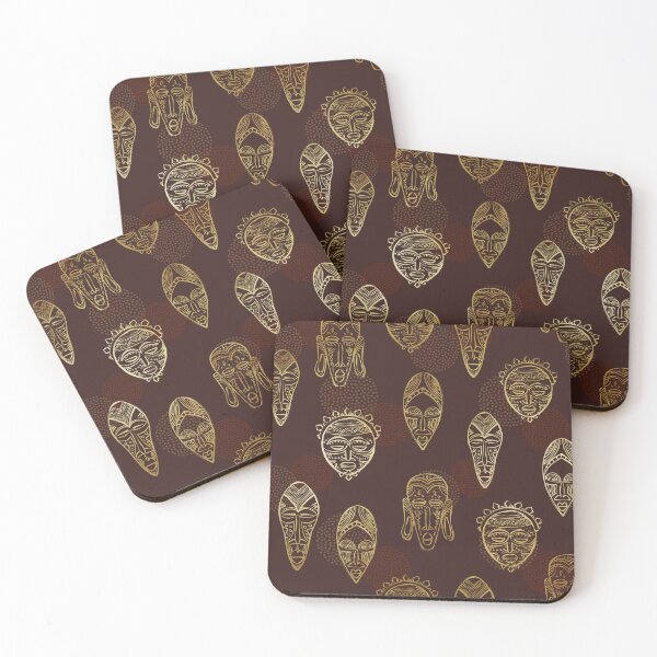 Item preview, Аfrican Tribal Masks Gold Foil Doodles designed and sold by KaramfilaS.