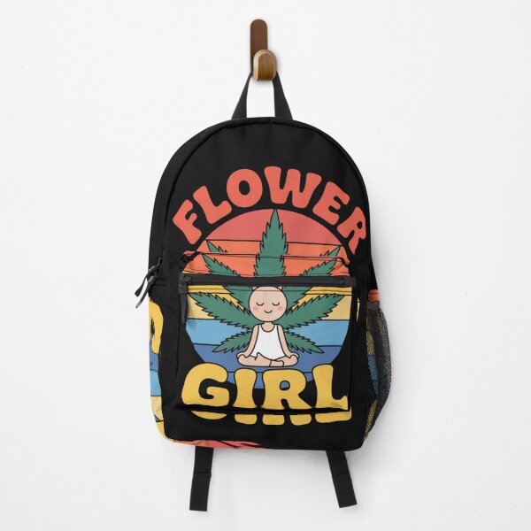 Item preview, Flower Girl Cannabis Art Vintage Rainbow Weed Leaf Hippie Aesthetic Design for Redbubble Sticker Shirt or Stoner Gift designed and sold by PixelMuse2024.