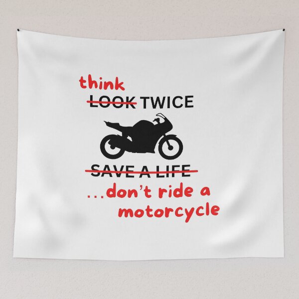 Item preview, Think Twice, Don’t Ride a Motorcycle  designed and sold by Eggroll the Cat.