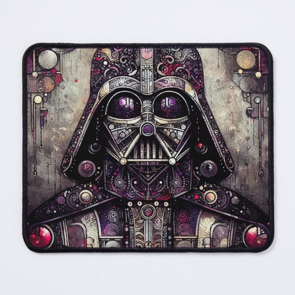 Vista previa del artículo con la obra «Casco de Darth Vader – Arte galáctico oscuro y rosados», diseñado y vendido por El Ojo de Lilith.
