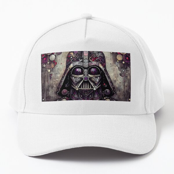 Vista previa del artículo con la obra «Casco de Darth Vader – Arte galáctico oscuro y rosados», diseñado y vendido por El Ojo de Lilith.