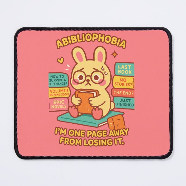 Item preview, Abibliophobia Bunny – Funny Kawaii Book Anxiety Design designed and sold by Cheeky Companions.