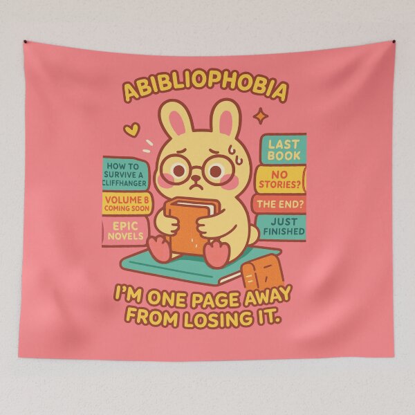 Item preview, Abibliophobia Bunny – Funny Kawaii Book Anxiety Design designed and sold by Cheeky Companions.