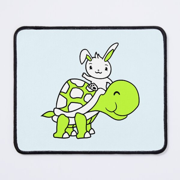 Item preview, Bunny Big Giant Tortoise Riding Greeting Happy Two designed and sold by shirt-o-mat.