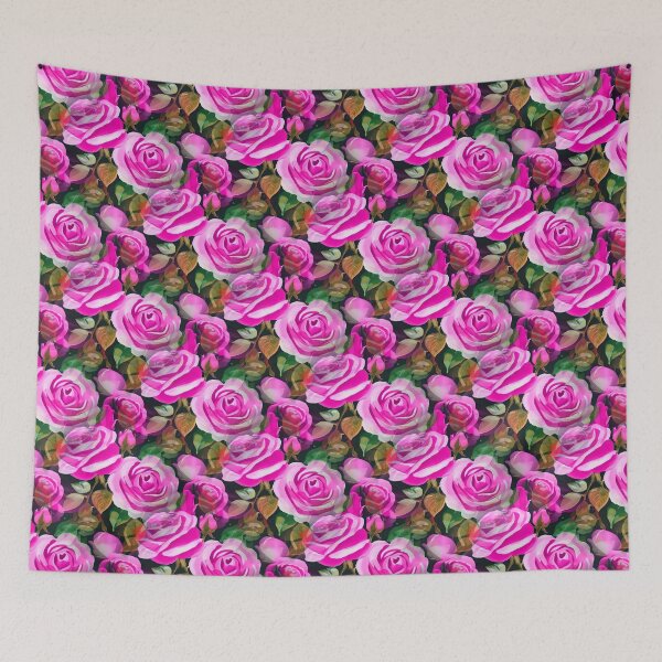 Aperçu de l'œuvre Grandes roses luxuriantes rose fuchsia créée et vendue par SilverPegasus.