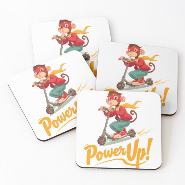 Item preview, Super Monkey Power Up A Cartoon Superhero Monkey Riding an Electric Scooter designed and sold by ModNoy.
