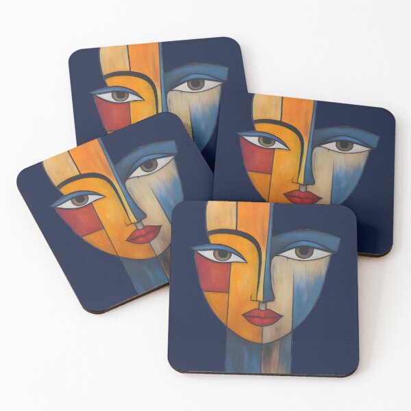 Item preview, cubist portraits, colorful geometric forms, geometric art designed and sold by MKvision.