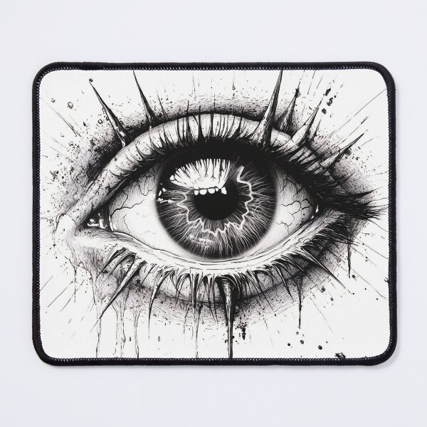 Item preview, Black and white Tattoo design eye with spikes designed and sold by dcrc.