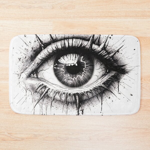 Item preview, Black and white Tattoo design eye with spikes designed and sold by dcrc.