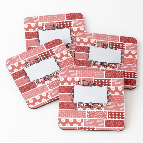Item preview, Notebook cover Red and white and flower tape inspired horizontal pattern designed and sold by ReynoldsFun.