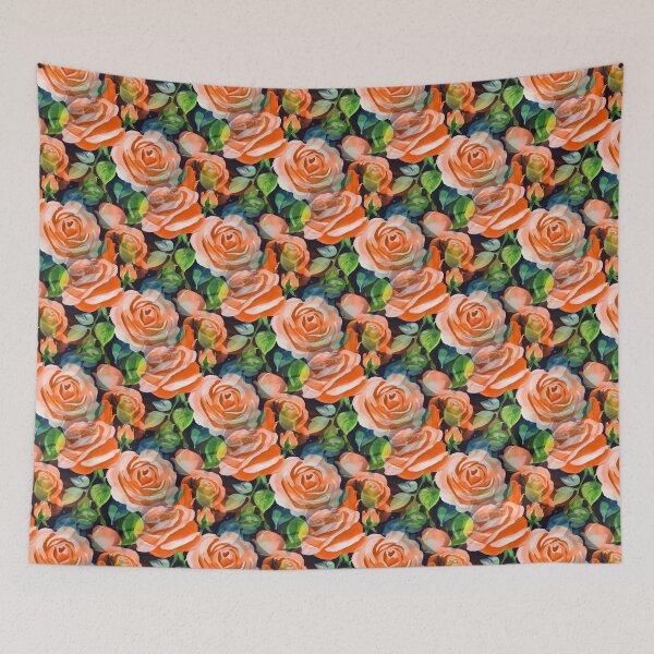 Item preview, Lush Big Roses Orange designed and sold by SilverPegasus.