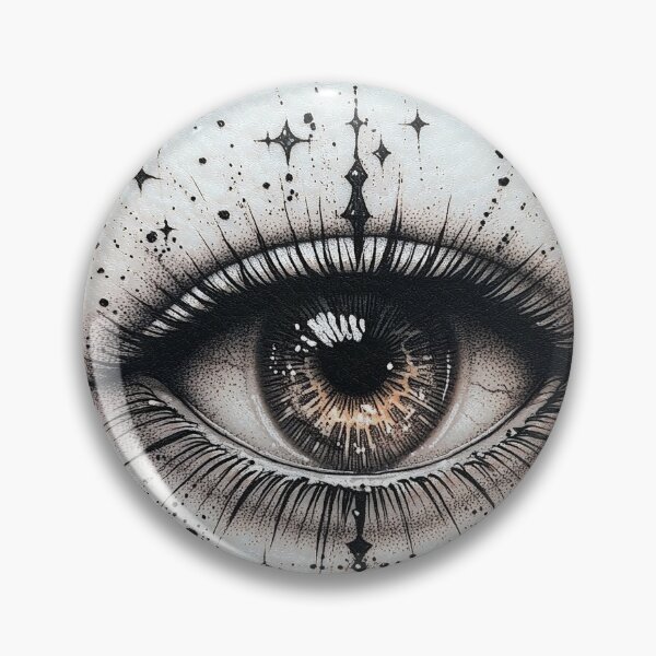 Item preview, Black and white Tattoo design eye with spikes designed and sold by dcrc.