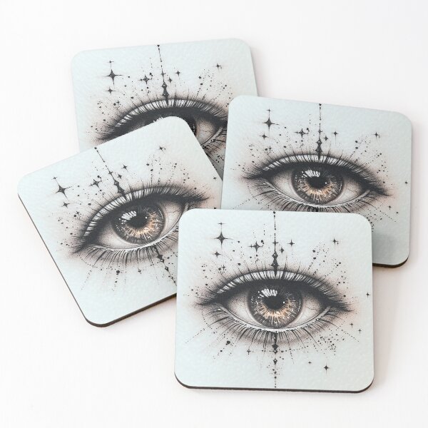 Item preview, Black and white Tattoo design eye with spikes designed and sold by dcrc.