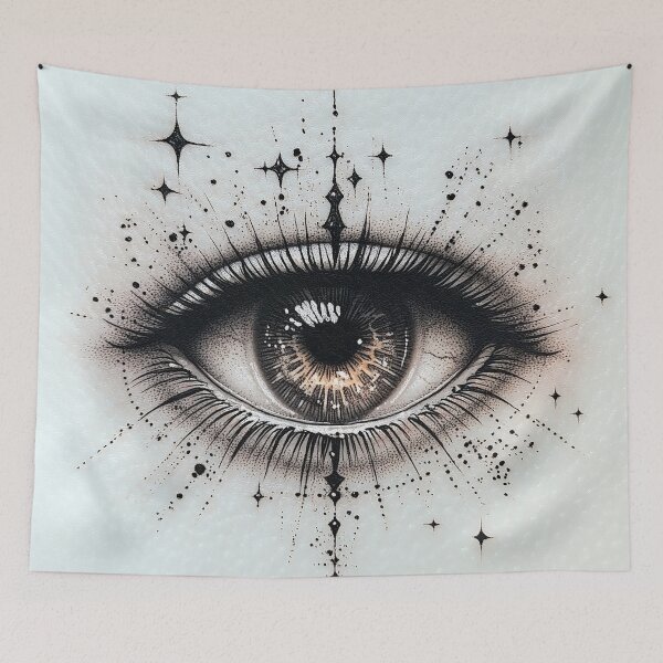 Item preview, Black and white Tattoo design eye with spikes designed and sold by dcrc.