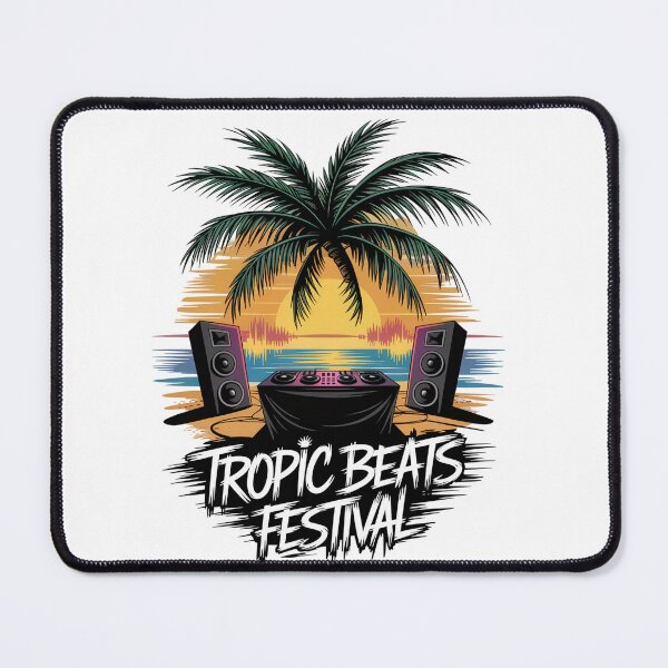 Artikelvorschau, Tropic Beats Festival – Retro DJ Beach Party Design entworfen und verkauft von EpicMediaShop.