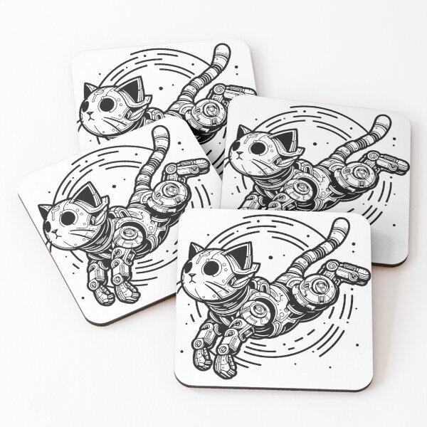 Item preview, Cat Astronaut – Futuristic Robot Kitty in Space designed and sold by ArtsyWishesShop.