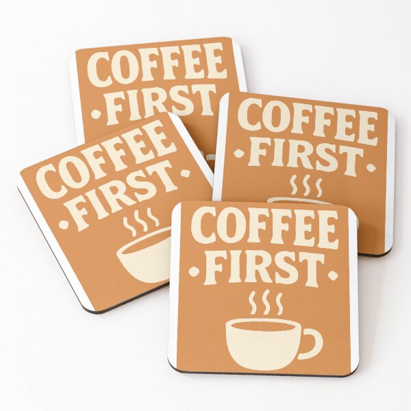 Item preview, Coffee First – Retro Coffee Art designed and sold by TinyDoodles.