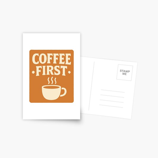 Item preview, Coffee First – Retro Coffee Art designed and sold by TinyDoodles.