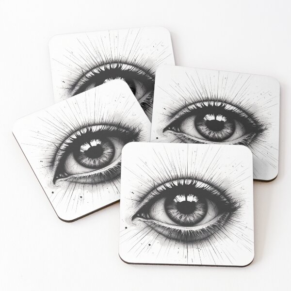 Item preview, black and white tattoo design eye with spikes designed and sold by dcrc.