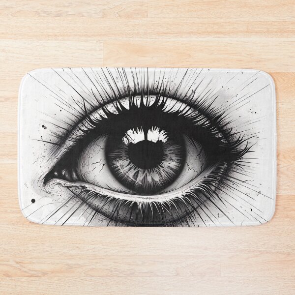 Item preview, black and white tattoo design eye with spikes designed and sold by dcrc.