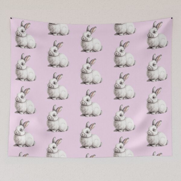 Item preview, Cute Watercolour White Fluffy Bunny  designed and sold by IrisAndIvy.