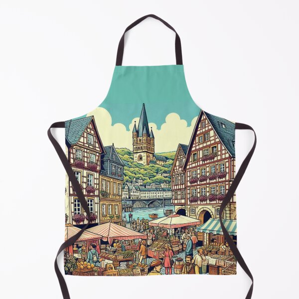 Item preview, Koblenz City Market Design – Vibrant AI Illustration for Clothing, Accessories & German Travel-Inspired Fashion designed and sold by knalpot-design.