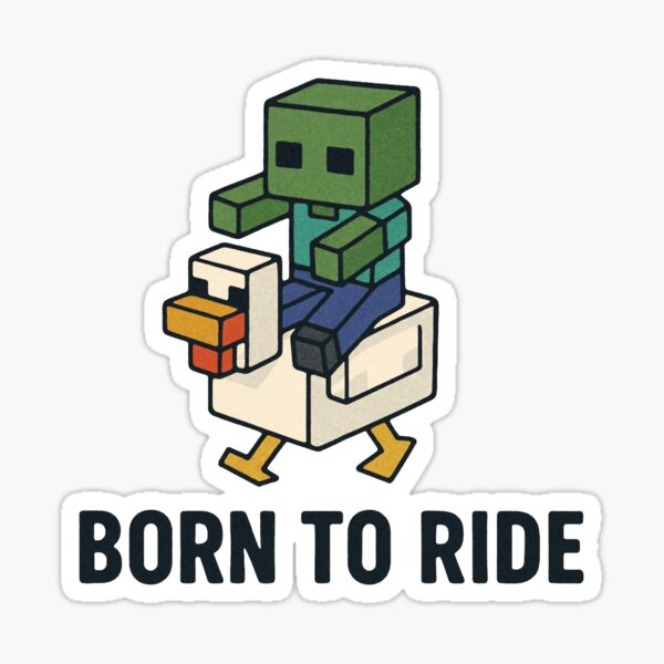 Vista previa del artículo con la obra «Nacido para montar - Minecraft Chicken Ride», diseñado y vendido por zzz888.