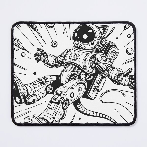 Item preview, Cat in Orbit Futuristic Robotic  designed and sold by ArtsyWishesShop.