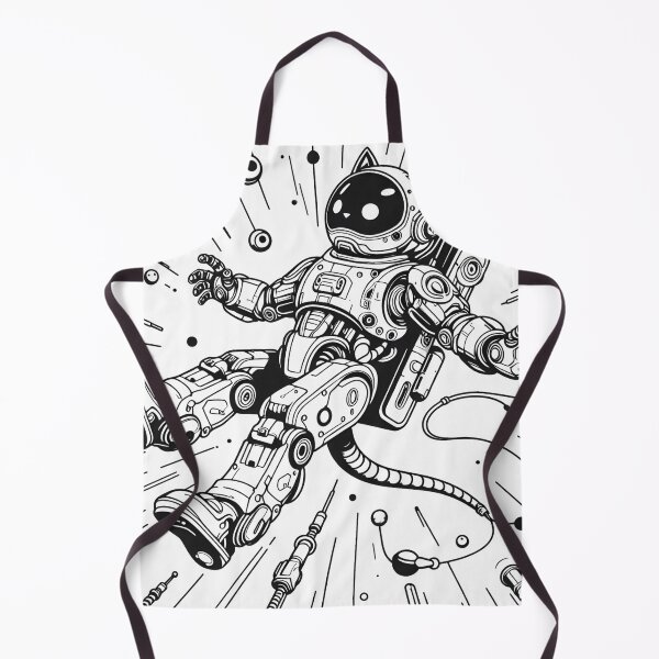 Item preview, Cat in Orbit Futuristic Robotic designed and sold by ArtsyWishesShop.