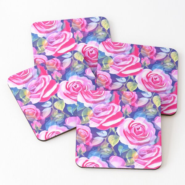 Item preview, Lush Big Roses Pink and Blue designed and sold by SilverPegasus.