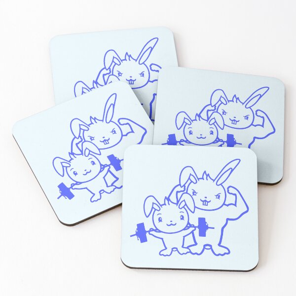 Item preview, 2 Rabbits Bodybuilder Gym Muscles Strong Fitness designed and sold by shirt-o-mat.