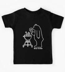 Bear Grills Athletes Vest Grylls Barbecue BBQ Joke Born Survivor Funny bbq Kids Tee