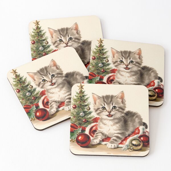 Item preview, Cute Kitten Playing Amongst The Christmas Ornaments designed and sold by IrisAndIvy.