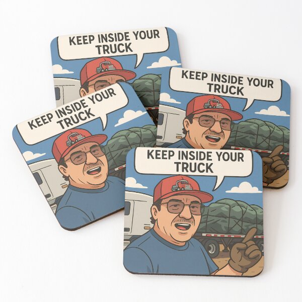 Item preview, "Keep Inside Your Truck" - Trucker Wisdom in Cartoon Style designed and sold by Artistic canvas store.