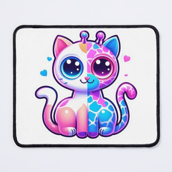 Item preview, Animal Fusion Madness - Crazy Neon Cat-Giraffe | Funny Creature Art | Animal Lover Gift designed and sold by WakeUpYourBrain.