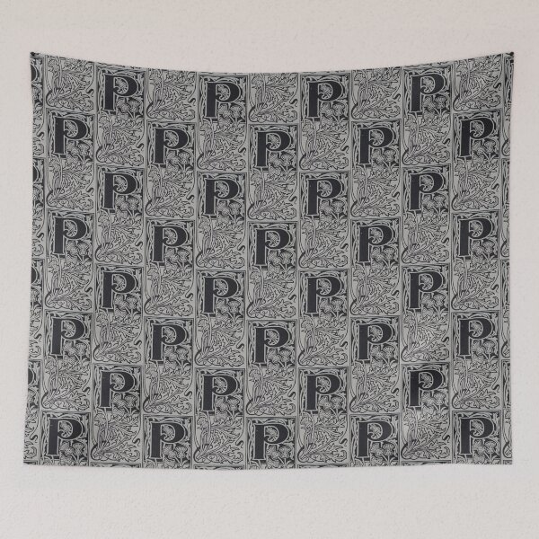 Item preview, Art by Mike Linocut digitally edited, alphabet letter P, combinable designed and sold by allartbymike.