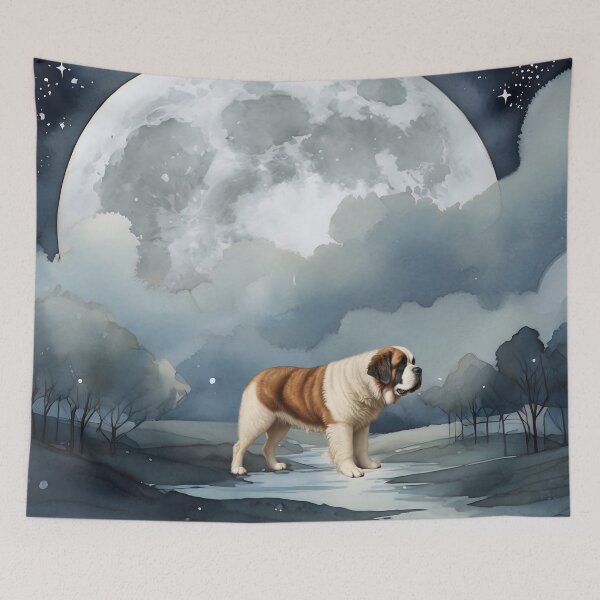 Item preview, St Bernard In The Moonlight designed and sold by NikkiBear67.