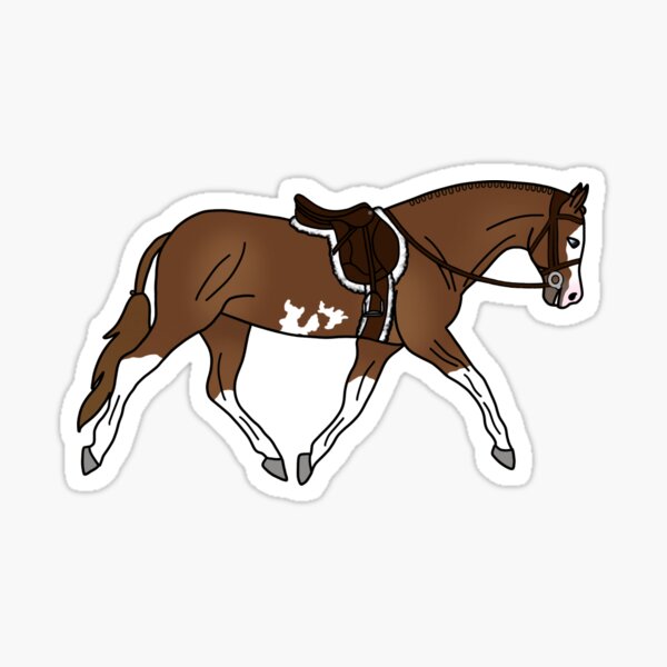 Vista previa del artículo con la obra «Caballo de caza Sabino castaño», diseñado y vendido por Trotting Hooves.