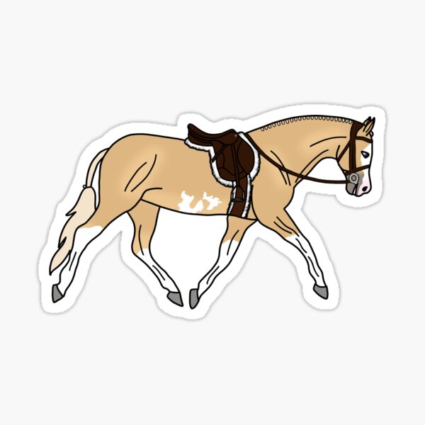 Vista previa del artículo con la obra «Caballo de caza Palomino Sabino», diseñado y vendido por Trotting Hooves.