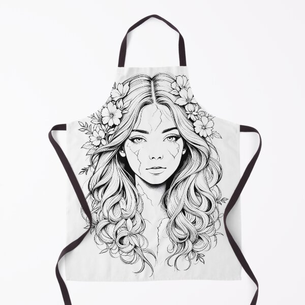 Item preview, Fragile Beauty – Floral Cracked Portrait Art designed and sold by BrushRushX.