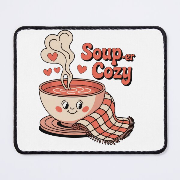 Item preview, Soup-er Cozy – Cute Retro Soup Bowl Pun Design designed and sold by EpicMediaShop.
