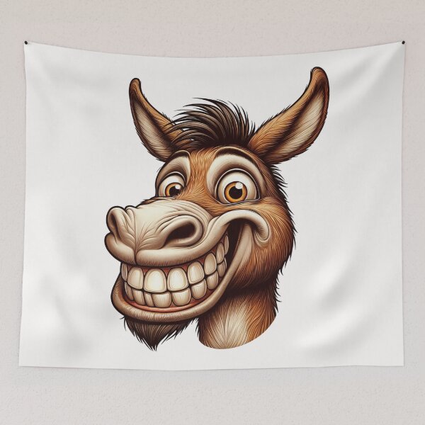 Item preview, Funny Donkey with Exaggerated Features and Playful Expression designed and sold by latelierdechris.