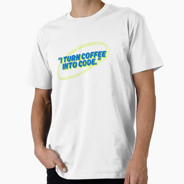 Artikel-Vorschau von "Ich verwandle Kaffee in Code" Lustiges Entwickler-T-Shirt, designt und verkauft von Meldora.