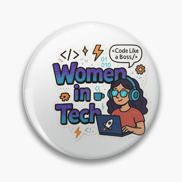 Item preview, Women in Tech – Code Like a Boss | Girl Coder Laptop Geek Chic designed and sold by Kybruno's Creations.