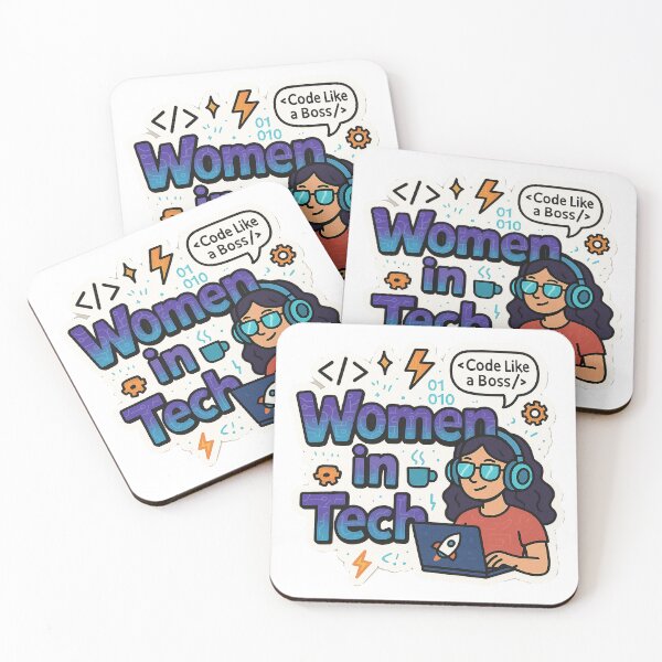 Item preview, Women in Tech – Code Like a Boss | Girl Coder Laptop Geek Chic designed and sold by Kybruno's Creations.